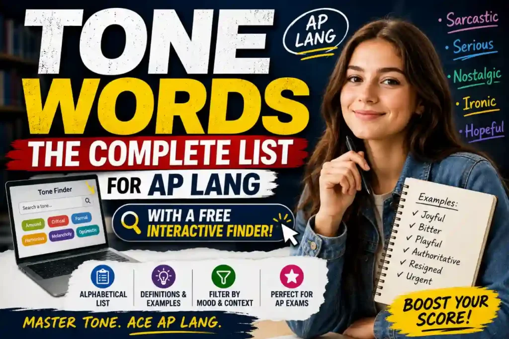 Tone Words The Complete List for AP Lang (With a Free Interactive Finder)