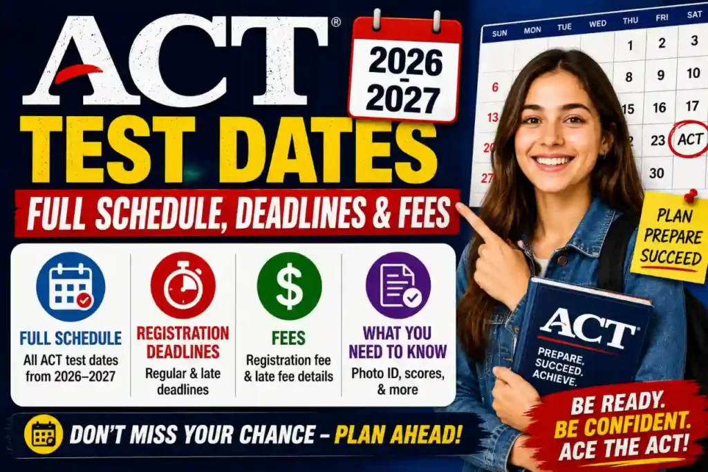 ACT Test Dates 2026–2027: Full Schedule, Deadlines & Fees